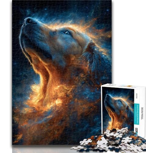 1000-teiliges Puzzle „Weltraum-Golden Retriever“, 1000 Teile für Erwachsene und Jugendliche, Spielzeug, Lernspiele, Stressabbau, Künstlersammlung, Bildende Kunst, 50x75cm von GOIUYTGM