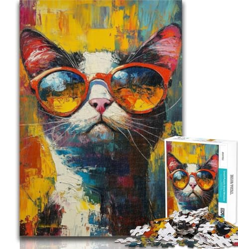 1000-teiliges Puzzle Art Cat 1000 Teile für Erwachsene, Lernspielzeug und Spiele für Erwachsene und Jugendliche, 50x75cm 1000-teiliges Puzzle Art Cat 1000 Teile für Erwachsene, Lernspielzeug und Spiele für Erwachsene und Jugendliche, 50x75cm von GOIUYTGM