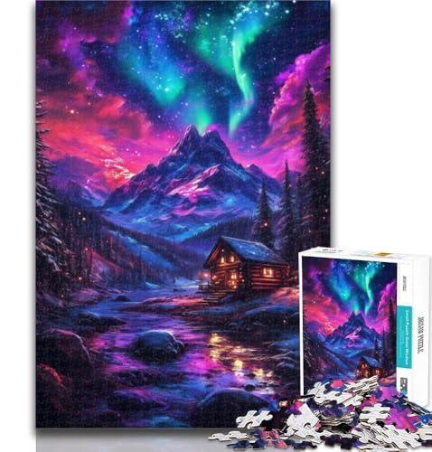 1000-teiliges Puzzle Aurora Mountains, 1000-teiliges Puzzle für Erwachsene und Jugendliche, Lernspielzeug und Spiele für Erwachsene und Jugendliche, 26x38cm 1000-teiliges Puzzle Aurora Mountains, 1000-teiliges Puzzle für Erwachsene und Jugendliche, Lernspielzeug und Spiele für Erwachsene und Jugendliche, 26x38cm von GOIUYTGM
