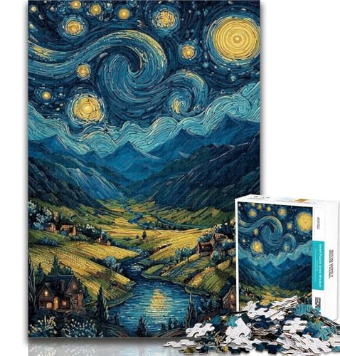 1000-teiliges Puzzle Berge unter dem Nachthimmel für Erwachsene, 1000 Teile, Lernspiele, Heimdekoration, Künstlersammlung, Bildende Kunst, 50x75cm 1000-teiliges Puzzle Berge unter dem Nachthimmel für Erwachsene, 1000 Teile, Lernspiele, Heimdekoration, Künstlersammlung, Bildende Kunst, 50x75cm von GOIUYTGM