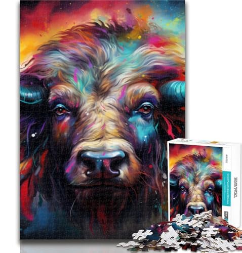 1000-teiliges Puzzle Buffalo 1000-teiliges Puzzle für Teenager, Lernspielzeug und Spiele für Erwachsene und Teenager 75x50cm 1000-teiliges Puzzle Buffalo 1000-teiliges Puzzle für Teenager, Lernspielzeug und Spiele für Erwachsene und Teenager 75x50cm von GOIUYTGM