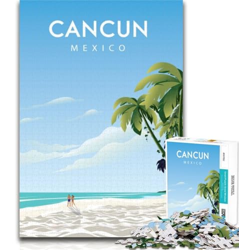 1000-teiliges Puzzle Cancun für Erwachsene, ganze Familie, geeignet für Kinder ab 14 Jahren, 26x38cm 1000-teiliges Puzzle Cancun für Erwachsene, ganze Familie, geeignet für Kinder ab 14 Jahren, 26x38cm von GOIUYTGM