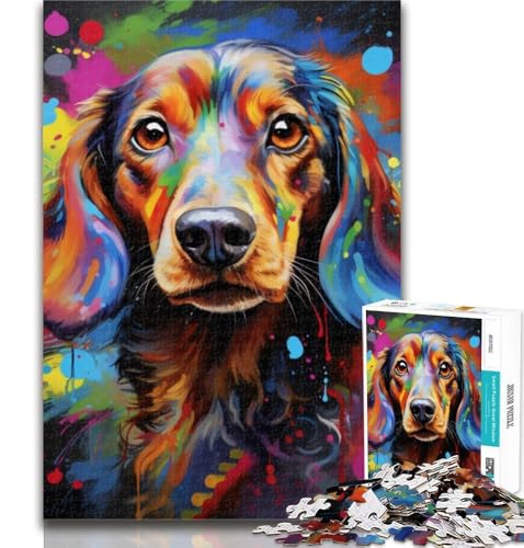 1000-teiliges Puzzle Dackel, 1000-teiliges Puzzle für Teenager, Lernspielzeug und Spiele für Erwachsene und Teenager, 26x38cm von GOIUYTGM