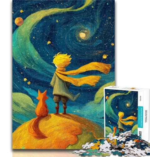 1000-teiliges Puzzle Der kleine Prinz, 1000-teiliges Puzzle, anspruchsvoll und schwierig mit vollständig ineinandergreifenden, zufällig geformten Teilen, 26x38cm von GOIUYTGM