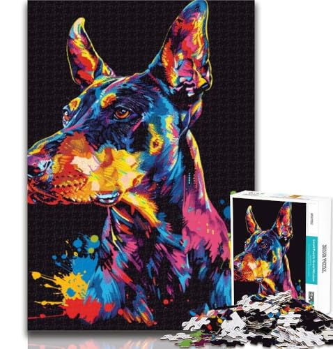 1000-teiliges Puzzle Dobermann-Pinscher, 1000-teiliges Puzzle für Teenager, Lernspielzeug und Spiele für Erwachsene und Teenager, 75x50cm von GOIUYTGM