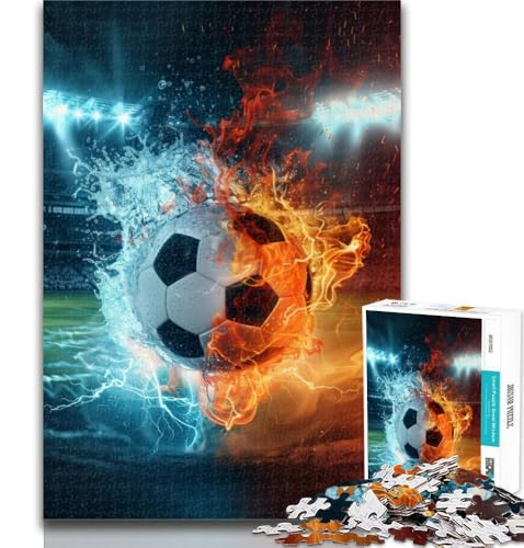 1000-teiliges Puzzle EIS und Feuer – Fußball für Erwachsene, 1000 Teile, Lernspiele, Heimdekoration, Künstlersammlung, Bildende Kunst, 50x75cm von GOIUYTGM