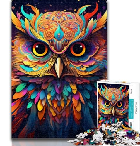 1000-teiliges Puzzle Eule, 1000-teiliges Puzzle für Teenager, Lernspielzeug und Spiele für Erwachsene und Teenager, 26x38cm von GOIUYTGM
