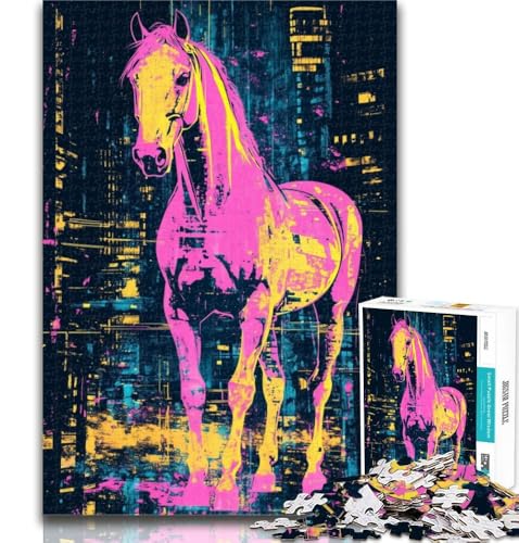 1000-teiliges Puzzle Fantasiepferd, 1000 Teile für Erwachsene, Lernspielzeug und Spiele für Erwachsene und Jugendliche, 26x38cm von GOIUYTGM