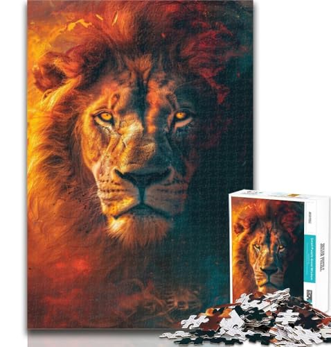 1000-teiliges Puzzle Fantasy Lion Puzzle für Erwachsene 1000 Teile, Spielzeug, Lernspiele, Stressabbau, Stärkung der Liebe zwischen Paaren, 50x75cm von GOIUYTGM