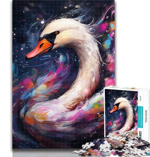 1000-teiliges Puzzle Fantasy Swan 1000-teiliges Puzzle für Teenager, Lernspielzeug und Spiele für Erwachsene und Teenager 26x38cm von GOIUYTGM