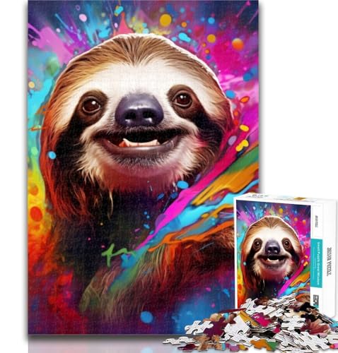 1000-teiliges Puzzle Faultier 1000-teiliges Puzzle für Teenager, Lernspielzeug und Spiele für Erwachsene und Teenager 26x38cm von GOIUYTGM