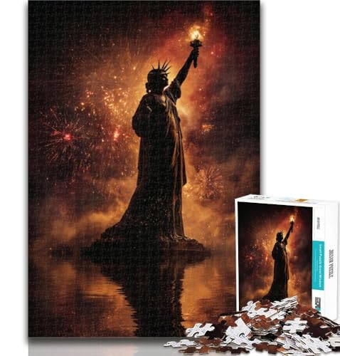 1000-teiliges Puzzle Freiheitsstatue, 1000 Teile, für Teenager, anspruchsvolles Spiel und Familienspiel, Wichtelgeschenke, 50x75cm von GOIUYTGM