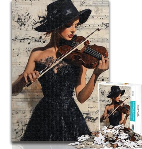 1000-teiliges Puzzle Geige Spielen, 1000-teiliges Puzzle für Erwachsene und Jugendliche, anspruchsvolles Spiel für die ganze Familie, für Frauen, Geschenke für Männer, 50x75cm von GOIUYTGM