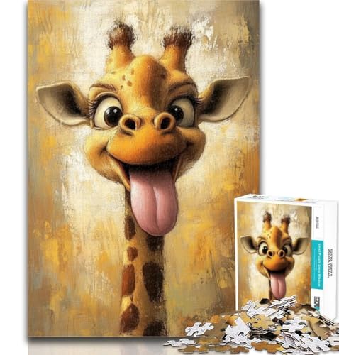 1000-teiliges Puzzle Giraffe, Puzzle 1000 Teile für Teenager, Stressabbau, schwierige Herausforderung, einzigartige Heimdekoration und Geschenke, 26x38cm von GOIUYTGM