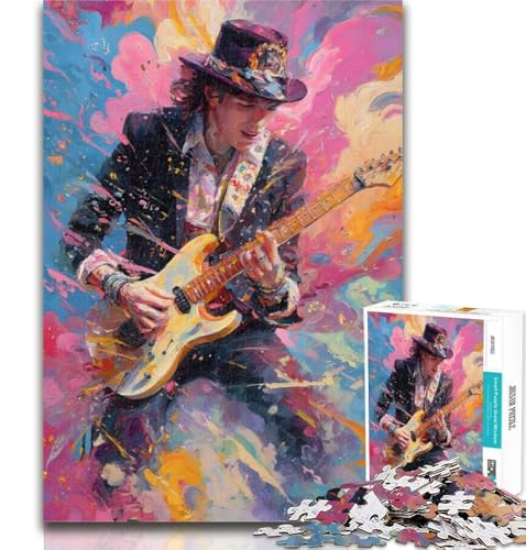 1000-teiliges Puzzle Gitarre Spielen, 1000-teiliges Puzzle für Erwachsene und Jugendliche, anspruchsvolles Spiel und Familienspiel, Wichtelgeschenke, 26x38cm von GOIUYTGM