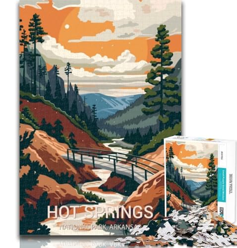 1000-teiliges Puzzle Hot Springs National Park, Puzzle für Erwachsene, 1000 Teile, anspruchsvoll und schwierig, mit vollständig ineinandergreifenden, zufällig geformten Teilen, 26x38cm von GOIUYTGM