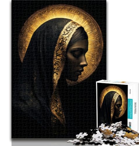 1000-teiliges Puzzle Jungfrau Maria, 1000 Teile für Erwachsene, Lernspielzeug und Spiele für Erwachsene und Jugendliche, 26x38cm von GOIUYTGM