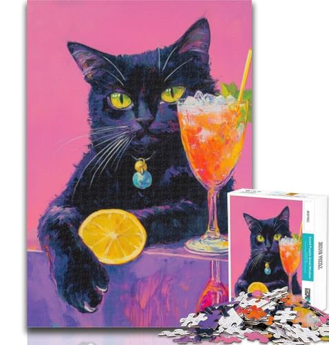 1000-teiliges Puzzle Katze liegt auf dem Sofa, 1000 Teile für Erwachsene, Lernspielzeug und Spiele für Erwachsene und Jugendliche, 26x38cm von GOIUYTGM