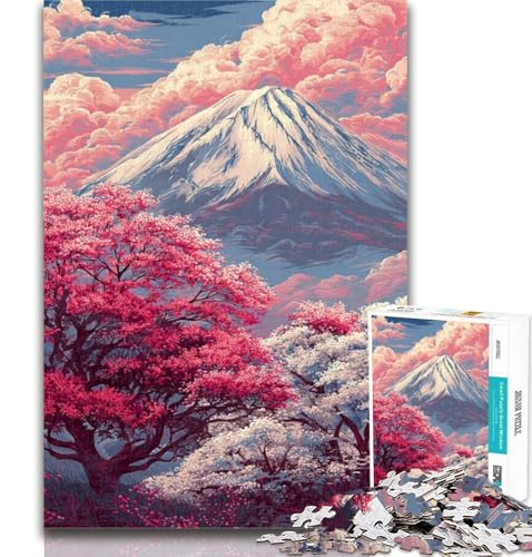 1000-teiliges Puzzle Kirschblüte am Berg Fuji für Teenager, 1000 Teile, anspruchsvolles Spiel und Familienspiel, Wichtelgeschenke, 26x38cm 1000-teiliges Puzzle Kirschblüte am Berg Fuji für Teenager, 1000 Teile, anspruchsvolles Spiel und Familienspiel, Wichtelgeschenke, 26x38cm von GOIUYTGM