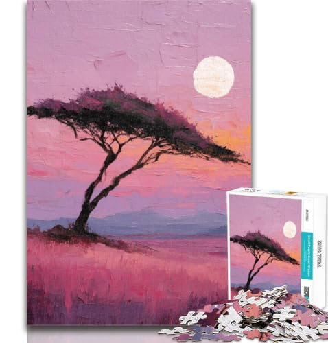 1000-teiliges Puzzle Lonely Tree 1000 Teile für Erwachsene, Lernspielzeug und Spiele für Erwachsene und Jugendliche, 50x75cm von GOIUYTGM