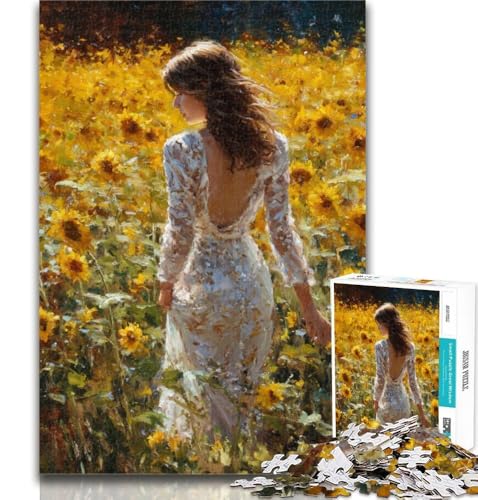 1000-teiliges Puzzle Mädchen-Ölgemälde, 1000 Teile für Erwachsene, Lernspielzeug und Spiele für Erwachsene und Jugendliche, 26x38cm von GOIUYTGM