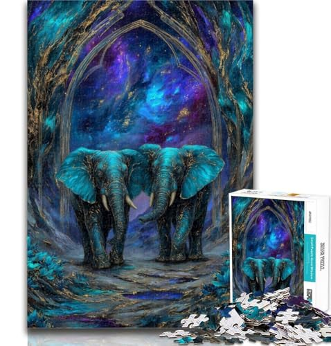 1000-teiliges Puzzle Magischer Elefant, 1000 Teile für Erwachsene, Lernspielzeug und Spiele für Erwachsene und Jugendliche, 26x38cm von GOIUYTGM