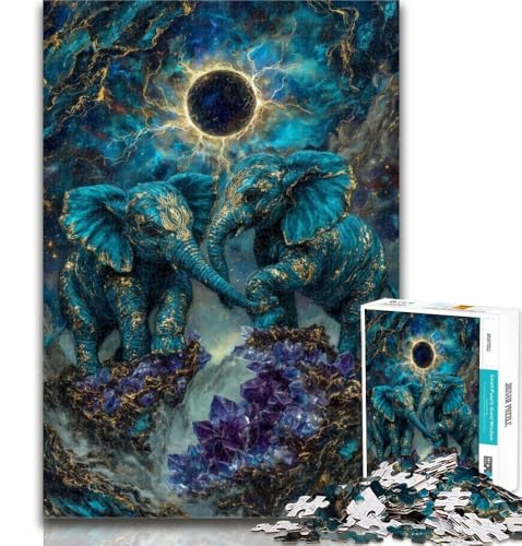 1000-teiliges Puzzle Magischer Elefant, 1000 Teile für Erwachsene, Lernspielzeug und Spiele für Erwachsene und Jugendliche, 50x75cm von GOIUYTGM