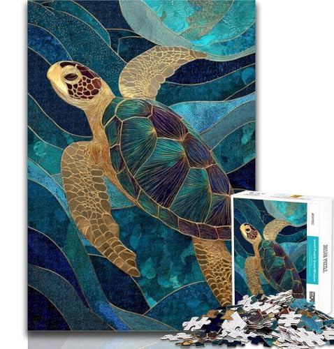 1000-teiliges Puzzle Meeresschildkröten 1000-teiliges Puzzle für Erwachsene und Jugendliche, Spielzeug, Lernspiele, Stressabbau, tolle Geschenke und Spielzeuge, 50x75cm von GOIUYTGM