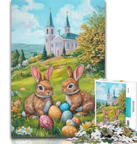 1000-teiliges Puzzle Osterhase 1000 Teile für Erwachsene, Lernspielzeug und Spiele für Erwachsene und Jugendliche, 26x38cm von GOIUYTGM