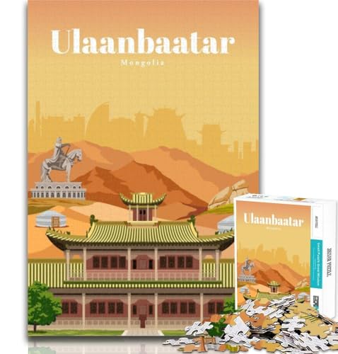 1000-teiliges Puzzle Reise nach Ulaanbaatar, 1000 Teile für Erwachsene und Jugendliche ab 14 Jahren, unmögliches Spiel, Erwachsene und Jugendliche, 26x38cm 1000-teiliges Puzzle Reise nach Ulaanbaatar, 1000 Teile für Erwachsene und Jugendliche ab 14 Jahren, unmögliches Spiel, Erwachsene und Jugendliche, 26x38cm von GOIUYTGM