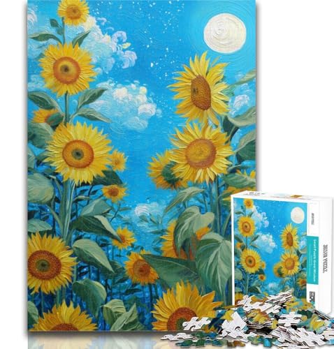 1000-teiliges Puzzle Sonnenblumen-Puzzle 1000 Teile für Erwachsene, Lernspielzeug und Spiele für Erwachsene und Jugendliche, 26x38cm von GOIUYTGM