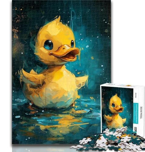 1000-teiliges Puzzle Süße kleine gelbe Ente, 1000 Teile für Erwachsene, lebendiges und einzigartiges Design, entspannendes und herausforderndes Puzzle-Erlebnis, 50x75cm von GOIUYTGM
