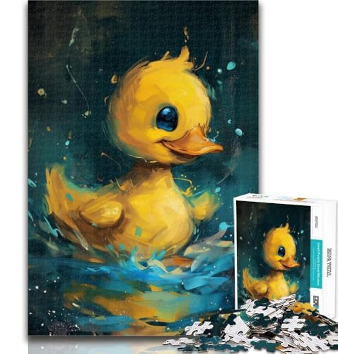 1000-teiliges Puzzle Süße kleine gelbe Ente, Puzzle für Teenager, 1000 Teile, Staycation, Zeit totschlagen, die Liebe zwischen Paaren stärken, 50x75cm von GOIUYTGM
