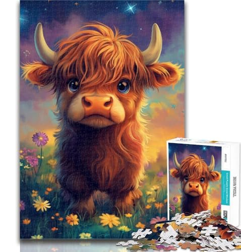 1000-teiliges Puzzle Süßes Yak-Baby, 1000 Teile für Erwachsene, Lernspielzeug und Spiele für Erwachsene und Jugendliche, 50x75cm von GOIUYTGM