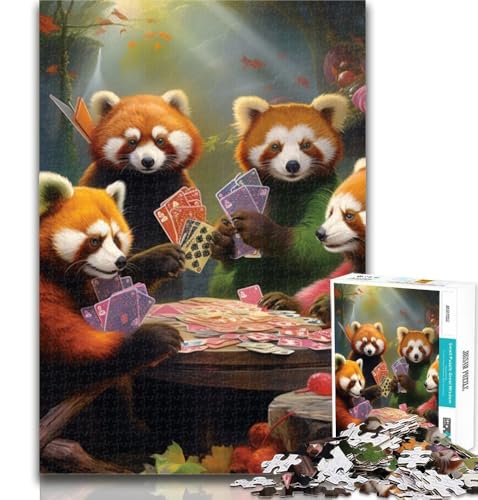 1000-teiliges Puzzle Tiere Spielen Poker, 1000 Teile für Erwachsene und Jugendliche ab 14 Jahren, unmögliches Spiel, Erwachsene und Jugendliche, 26x38cm von GOIUYTGM