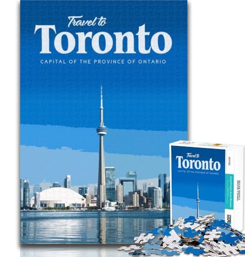 1000-teiliges Puzzle Visit Toronto, 1000-teiliges Puzzle für Erwachsene und Jugendliche, für Lernspiele, Challenge Toy Artists Collection, Fine Art, 75x50cm von GOIUYTGM