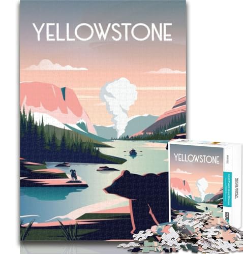 1000-teiliges Puzzle Yellowstone Park, 1000 Teile für Erwachsene und Jugendliche, ab 14 Jahren, unmögliches Spiel, Erwachsene und Jugendliche, 26x38cm 1000-teiliges Puzzle Yellowstone Park, 1000 Teile für Erwachsene und Jugendliche, ab 14 Jahren, unmögliches Spiel, Erwachsene und Jugendliche, 26x38cm von GOIUYTGM