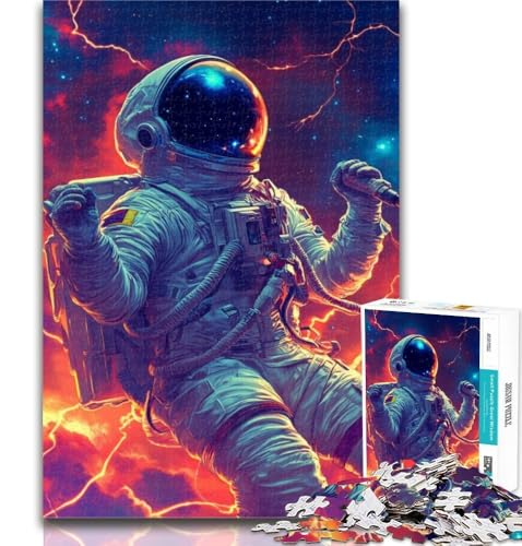 1000-teiliges Puzzle für Erwachsene, Musik-Astronaut, 1000 Teile für Erwachsene, Lernspiele für die ganze Familie, Heimdekoration, Geschenk, 26x38cm von GOIUYTGM