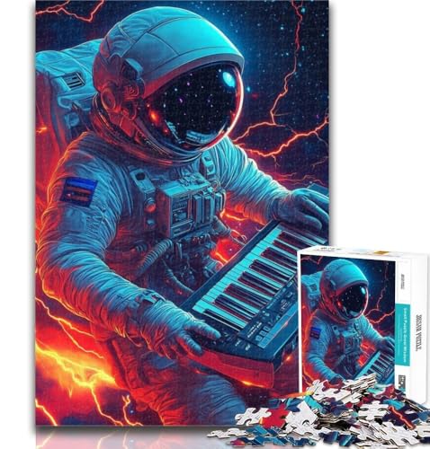 1000-teiliges Puzzle für Erwachsene und Jugendliche, Astronaut spielt Musik-Puzzles, anspruchsvolle Spielgeschenke, ganze Familie, 26x38cm von GOIUYTGM