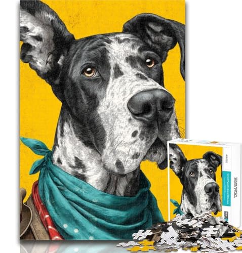 1000-teiliges Puzzle für Erwachsene und Jugendliche, Hip-Hop-Hund, 1000-teiliges Puzzle mit passendem Poster und Quizblatt, für Kinder ab 14 Jahren, 26x38cm von GOIUYTGM