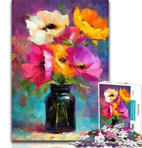 1000-teiliges Puzzle für Erwachsene und Teenager, Blumen in Einer Vase, Mal-Puzzle, Lernspielzeug, Familienspiele, Geschenke für Freunde und Familie, 26x38cm 1000-teiliges Puzzle für Erwachsene und Teenager, Blumen in Einer Vase, Mal-Puzzle, Lernspielzeug, Familienspiele, Geschenke für Freunde und Familie, 26x38cm von GOIUYTGM