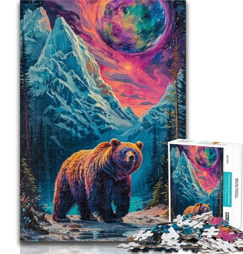 1000-teiliges Puzzle für Erwachsene und Teenager, Psychedelischer Bär in den Bergen, Puzzles für Erwachsene, Lernspielzeug, lustige Familienspiele, einzigartige Heimdekoration, 26x38cm 1000-teiliges Puzzle für Erwachsene und Teenager, Psychedelischer Bär in den Bergen, Puzzles für Erwachsene, Lernspielzeug, lustige Familienspiele, einzigartige Heimdekoration, 26x38cm von GOIUYTGM