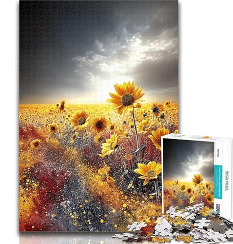 1000-teiliges Puzzle für Erwachsene und Teenager, Sonnenblumen-Puzzles für Erwachsene, Lernspielzeug, lustige Familienspiele, einzigartige Heimdekoration, 26x38cm 1000-teiliges Puzzle für Erwachsene und Teenager, Sonnenblumen-Puzzles für Erwachsene, Lernspielzeug, lustige Familienspiele, einzigartige Heimdekoration, 26x38cm von GOIUYTGM