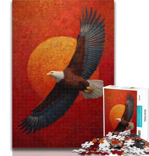1000-teiliges Puzzle für Teenager, Adler-Blumen-Ölgemälde-Puzzles, Lernspiele, Heimdekoration, Geburtstagsgeschenk, Geschenke, Wandkunst, 26x38cm von GOIUYTGM