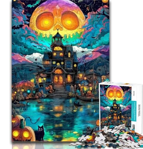 1000-teiliges Puzzle für Teenager, Halloween-Schloss-Puzzles, Lernspiele, Heimdekoration, Geburtstagsgeschenk, Geschenke, Wandkunst, 26x38cm von GOIUYTGM