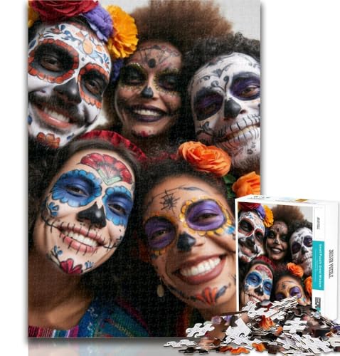 1000-teiliges Puzzle im mexikanischen Stil mit Totenkopfmotiv, 1000 Teile für Erwachsene, Lernspielzeug und Spiele für Erwachsene und Jugendliche, 26x38cm von GOIUYTGM