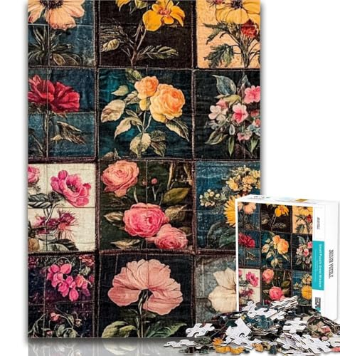 1000-teiliges Puzzle mit Blumencollage für Teenager, 1000 Teile, anspruchsvolles Spiel und Familienspiel, Wichtelgeschenke, 26x38cm von GOIUYTGM