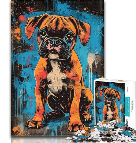 1000-teiliges Puzzle mit Boxerhund für Teenager, 1000 Teile, anspruchsvolles Spiel und Familienspiel, Wichtelgeschenke, 50x75cm von GOIUYTGM