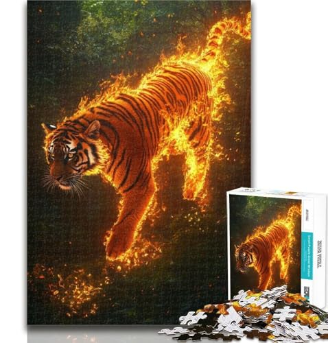 1000-teiliges Puzzle mit Dschungeltiger für Erwachsene, 1000 Teile, Spielzeug, Lernspiele, Stressabbau, tolle Geschenke und Spielzeuge, 50x75cm von GOIUYTGM