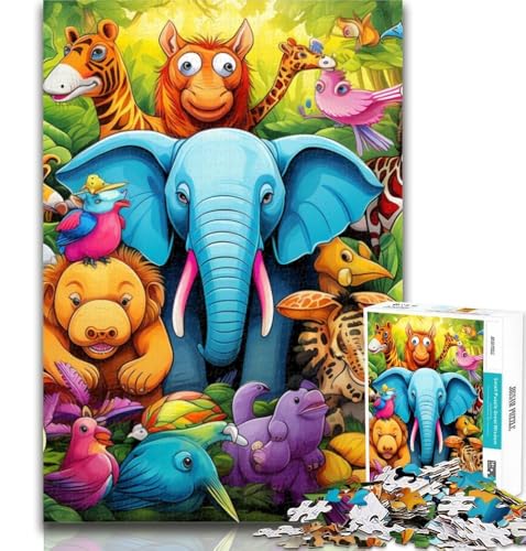 1000-teiliges Puzzle mit Elefantenmotiv für Teenager, Lernspiele, Heimdekoration, Geschenk für die ganze Familie, 75x50cm von GOIUYTGM